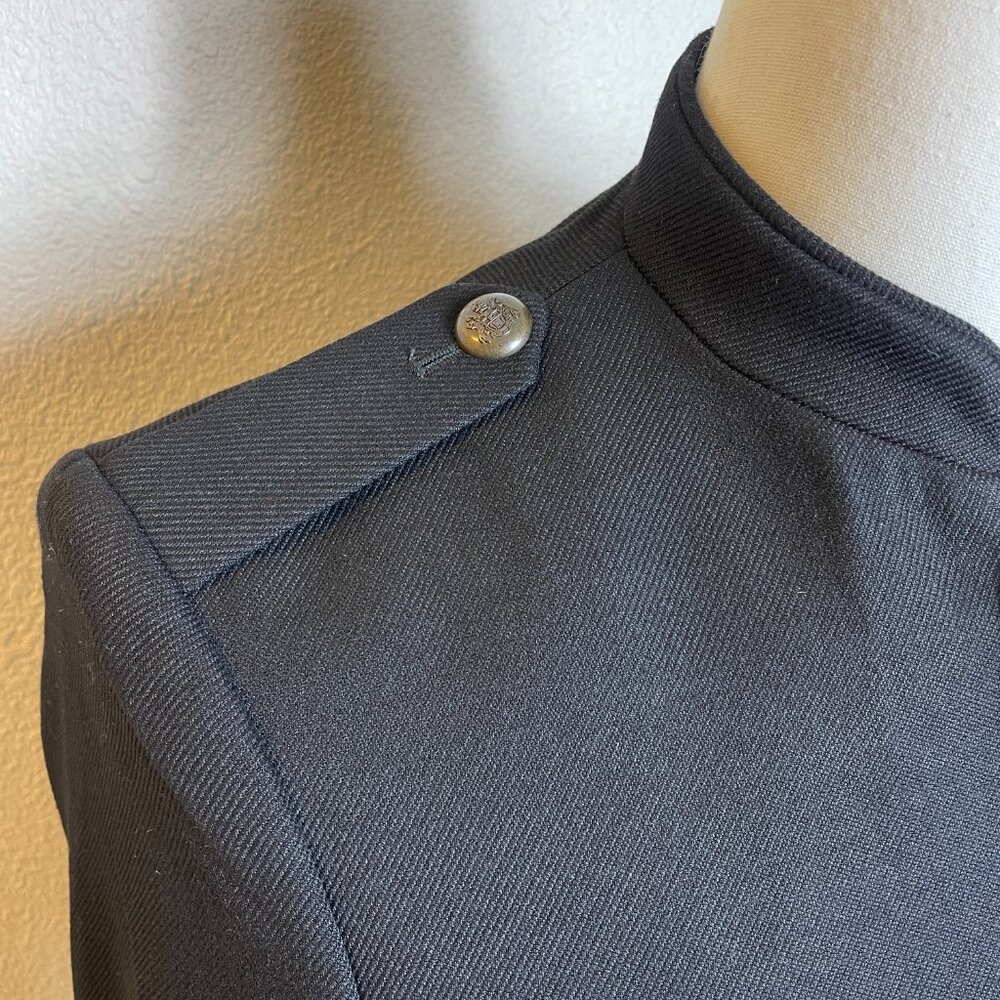 Zara Man Military Blazer Jacket Black Lined Double Vent Structured Size 36R - Picture 11 of 11
